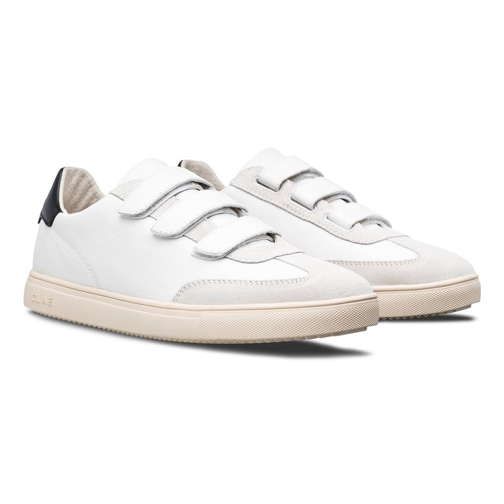 CLAE DEANE Shoes Womens USA918-W74 In Strap White Leather Black